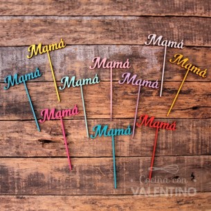 Cake Topper Plaqui Mini Mama - Pack 8 un