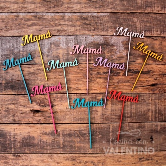 Cake Topper Plaqui Mini Mama - Pack 8 un