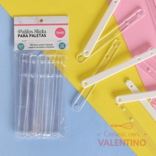 Palito Sticks Paletas Parpen Transparente 12 Cm - 12 Un