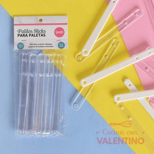 Palito Sticks Paletas Parpen Transparente 12 Cm - 12 Un