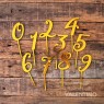 Cake Topper Plaqui Mini Numeros 0 al 9  - Pack 10 un