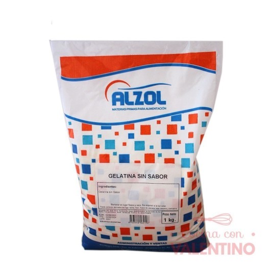 Gelatina Sin Sabor en Polvo Alzol Envasado - 1 Kg