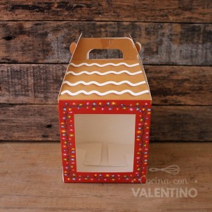 Valija  Diseño Casita Navideña Con Visor - 12x11x13