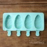 Molde Silicona Helado Mini Paletas Ovaladas con Lineas x4- CM