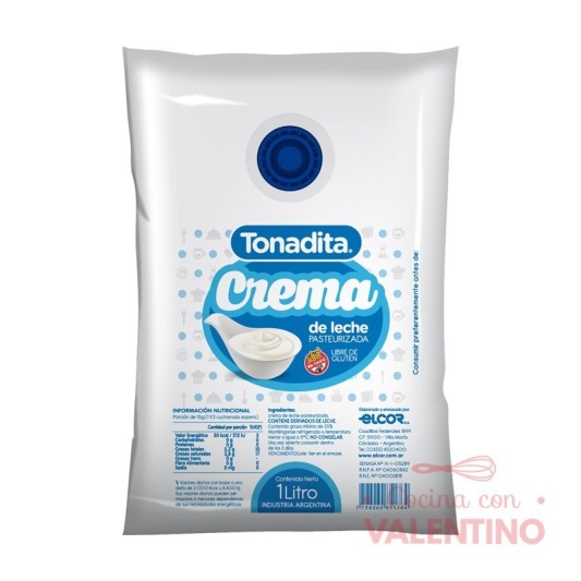 Crema de Leche Tonadita Sachet - 1 Lt