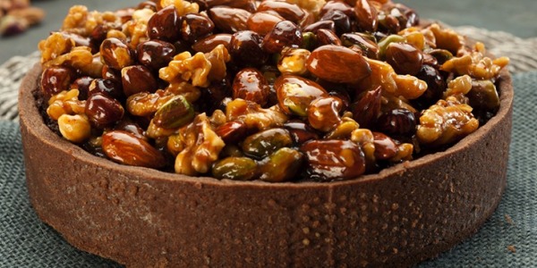 Tarta de chocolate y frutos secos