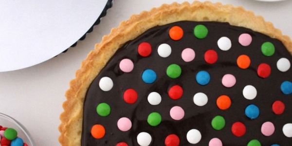 Tarta de grajeas de chocolate