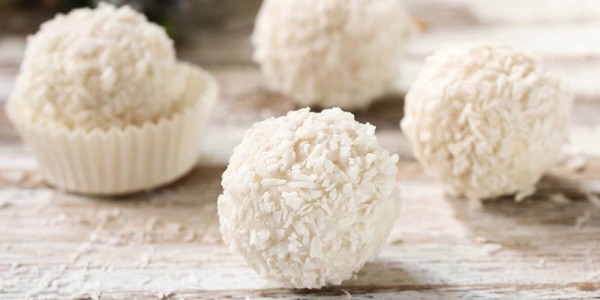 Trufas de chocolate blanco y coco