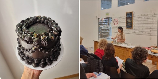 Workshop de torta decorada con buttercream negro