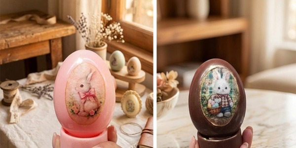 Clase de huevos de Pascua con Choco-Transfer junto a Chocolart